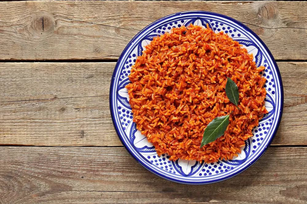 A plate of Nigerian jollof rice